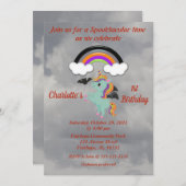 Spooky Unicorn 1. Geburtstag Einladung (Vorne/Hinten)