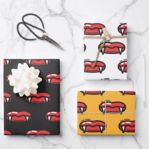 Spooky Vampire Bloody Fangs Teeth Halloween-Gesche Geschenkpapier Set