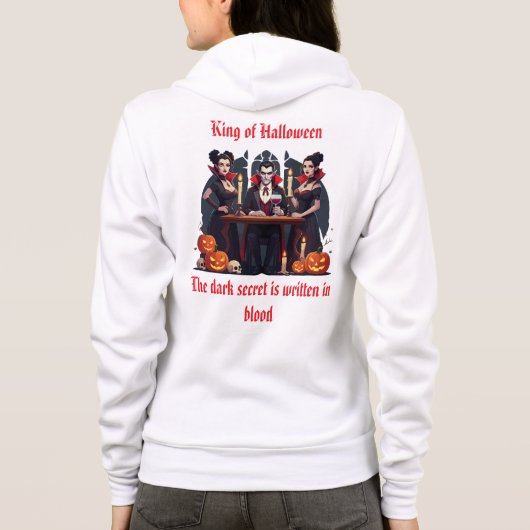 🎃 Spooky Vampire Halloween White Sweatshirt 🧛 ‍  (Rückseite)