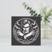 Spooky Vampire Illustration zum Vintagen Horror Karte (Stehend Vorderseite)