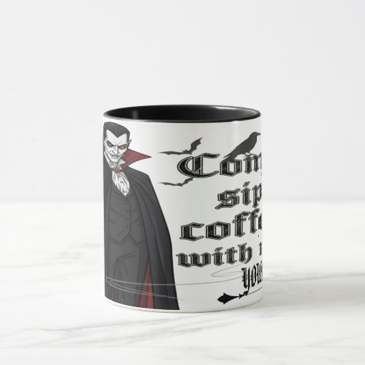 Spooky Vampire trinken Kaffee mit mir Halloween Tasse (Zentrum)
