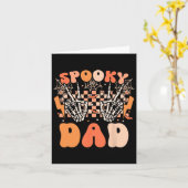 Spooky Vater Halloween Skeleton Kostüm Retro Groov Karte (Gelbe Blume)