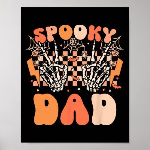 Spooky Vater Halloween Skeleton Kostüm Retro Groov Poster