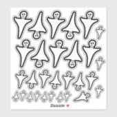 Spooky Verschiedene Halloween-Geisterklammer Aufkleber (Blatt)