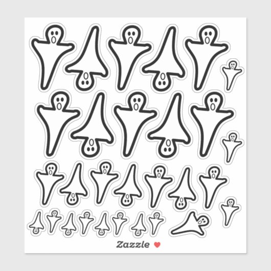 Spooky Verschiedene Halloween-Geisterklammer Aufkleber (Blatt)