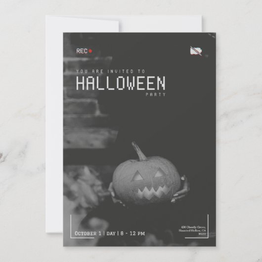 Spooky VHS Halloween Party Invitation Card... Einladung (Vorderseite)
