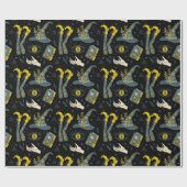 Spooky vibe colorful halloween symbols pattern geschenkpapier (Flach)