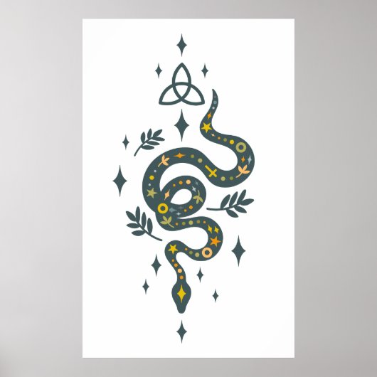 Spooky vibe Halloween snake illustration Poster (Vorne)