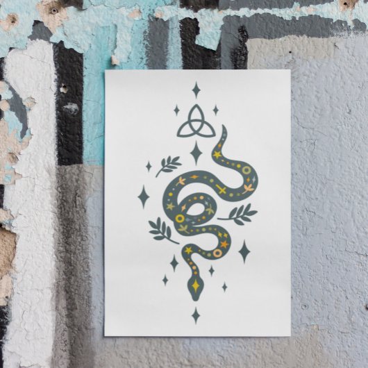 Spooky vibe Halloween snake illustration Poster