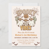 Spooky Vibes 1. Geburtstag Western Party Einladung (Vorderseite)