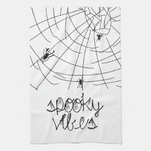 Spooky Vibes Abstrakt Spiders Geschirrtuch