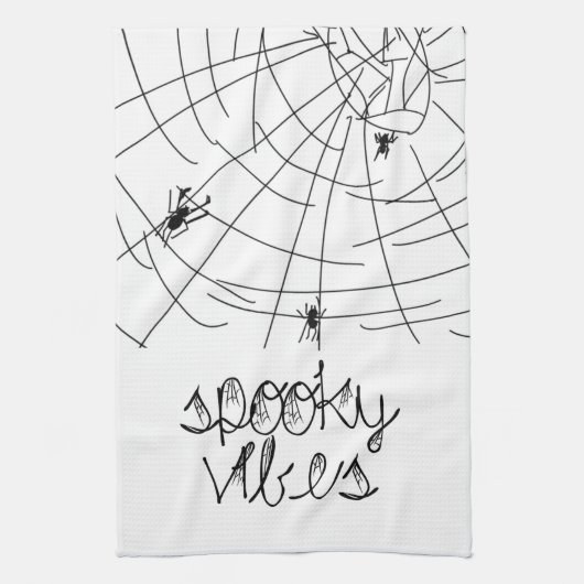 Spooky Vibes Abstrakt Spiders Geschirrtuch (Vertikal)