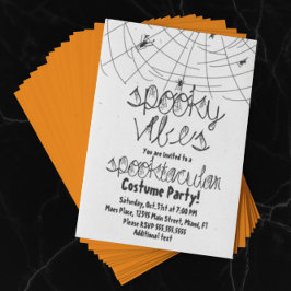 Spooky Vibes Abstrakt Spiders Halloween-Party Einladung