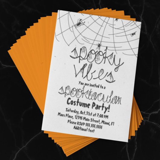 Spooky Vibes Abstrakt Spiders Halloween-Party Einladung