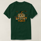 Spooky Vibes Autumn Pumpkin Leopard Hat Hexen Ha T-Shirt (Design vorne)