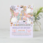 Spooky Vibes Birthday Einladung - Mädchen (Lila) (Stehend Vorderseite)