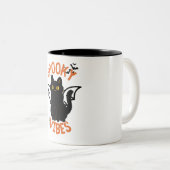 Spooky Vibes Cat Face Halloween Tasse (VorderseiteRechts)