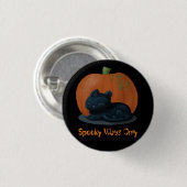 Spooky Vibes Cat Halloween Button (Vorne & Hinten)