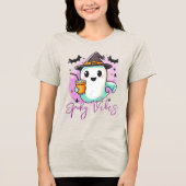 Spooky Vibes Cute Ghost Halloween Tri-Blend Shirt (Vorderseite)