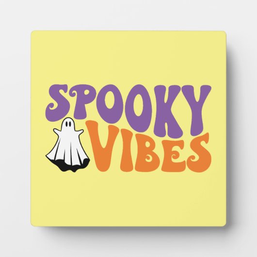 Spooky Vibes - Funny Halloween Ghost Fotoplatte (Vorderseite)