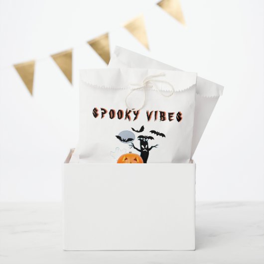 Spooky Vibes Ghost Pumpkin Halloween Design Geschenktütchen (Party)