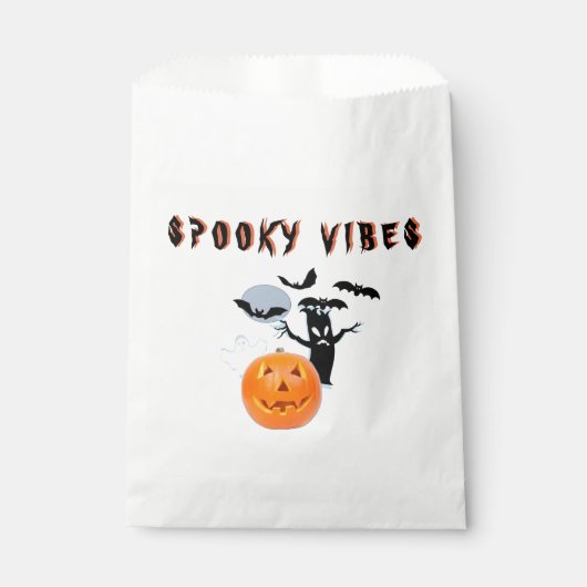 Spooky Vibes Ghost Pumpkin Halloween Design Geschenktütchen (Vorderseite)