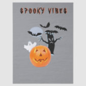 Spooky Vibes Ghost Pumpkin Halloween Design Seidenpapier (Vorderseite)