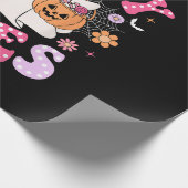 Spooky Vibes Ghost Retro Groovy Halloween Geschenkpapier (Ecke)