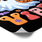 Spooky Vibes Ghost Retro Groovy Halloween Kids Gir Poster (Ecke)