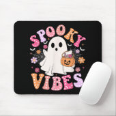 Spooky Vibes Ghost Retro Groovy Halloween Mousepad (Mit Mouse)