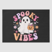 Spooky Vibes Ghost Retro Groovy Halloween Seidenpapier (Vorderseite)