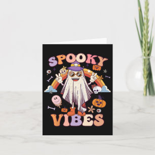 Spooky Vibes Ghost Retro Groovy Halloween Women Gi Karte