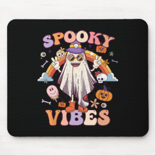 Spooky Vibes Ghost Retro Groovy Halloween Women Gi Mousepad