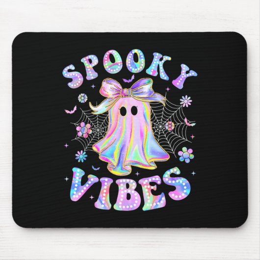 Spooky Vibes Ghost Retro Halloween Boo Crew Mousepad (Vorne)