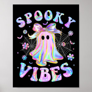 Spooky Vibes Ghost Retro Halloween Boo Crew Poster