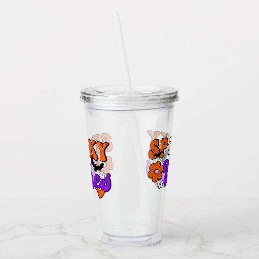 Spooky Vibes Ghosts Acryltrinkbecher (Links)