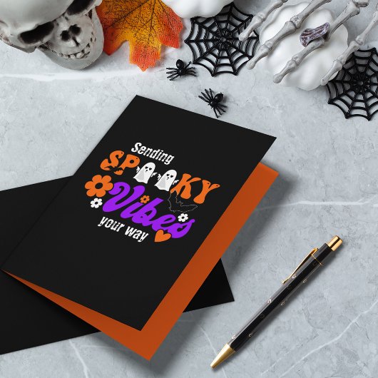 Spooky Vibes Ghosts Halloween Karte