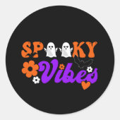 Spooky Vibes Ghosts Runder Aufkleber (Vorderseite)