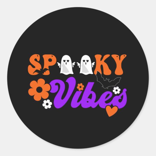 Spooky Vibes Ghosts Runder Aufkleber (Vorderseite)