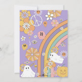 Spooky Vibes Groovy Ghost Hippe Halloween Geburtst Einladung (Rückseite)