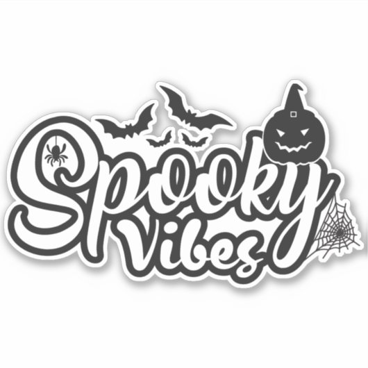 Spooky Vibes Halloween Aufkleber (Vorderseite)
