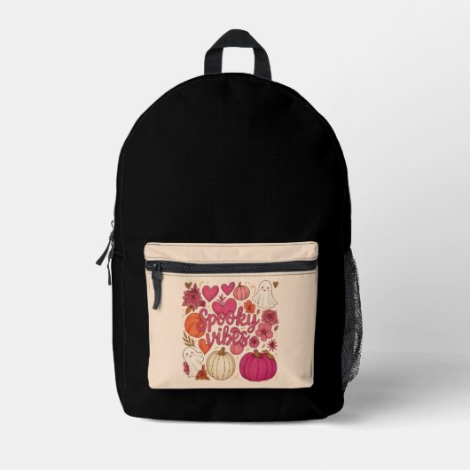 Spooky Vibes - Halloween-Backpack Bedruckter Rucksack (Vorderseite)
