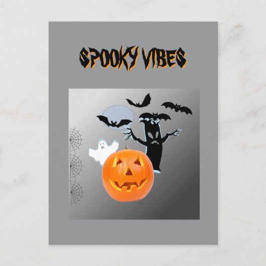 Spooky Vibes Halloween Bash Design Postkarte (Vorderseite)