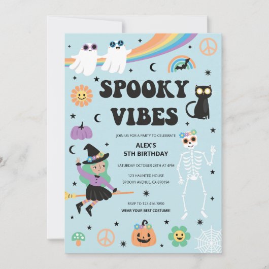 Spooky Vibes Halloween Einladung (Vorderseite)