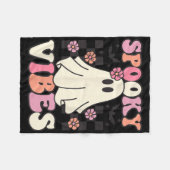 Spooky Vibes Halloween Ghost Kostüm Retro Groovy Fleecedecke (Vorderseite (Horizontal))