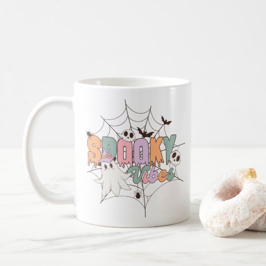 Spooky Vibes Halloween Kaffeetasse (Mit Donut)