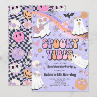 Spooky Vibes Halloween Niedlich Groovy Ghost Gebur