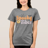 Spooky Vibes Halloween Niedlicher Pumpkin Bats Spi Tri-Blend Shirt (Vorderseite)