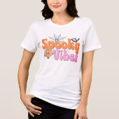 Spooky Vibes Halloween Niedlicher Pumpkin Bats Spi Tri-Blend Shirt (Vorderseite)