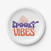Spooky vibes Halloween-Party Pappteller (Vorderseite)